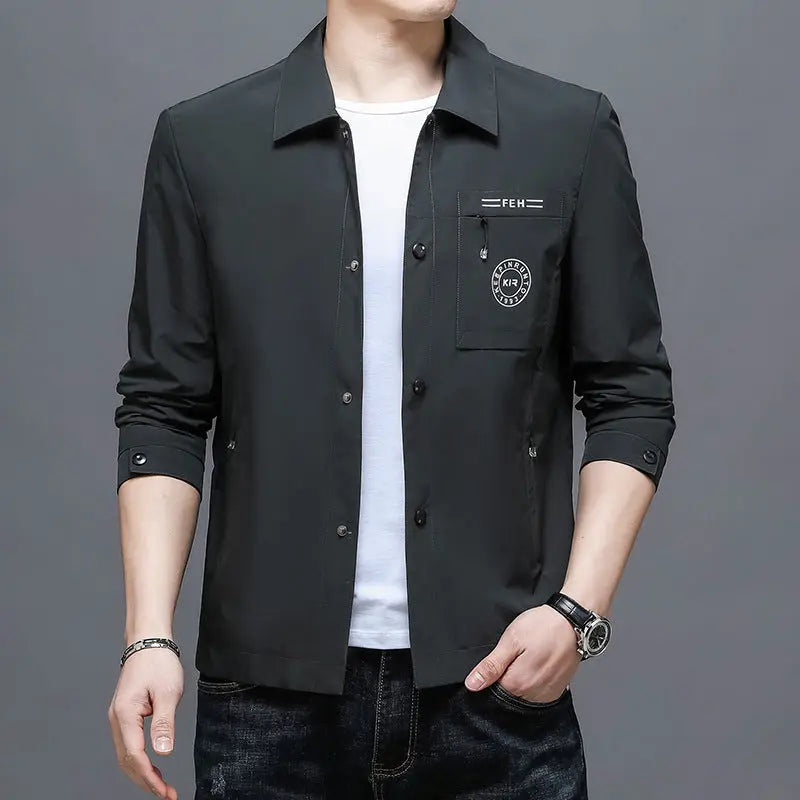 Mens Casual Lapel Top Wrinkle-free Mens Jacket style-haven-vwag8