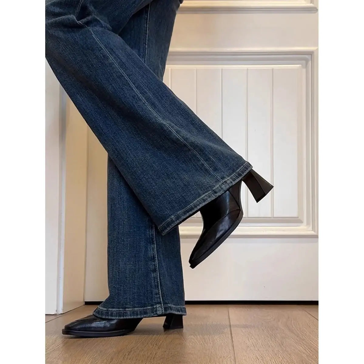 Womens Chunky Heel Vintage Dr Boots style-haven-vwag8