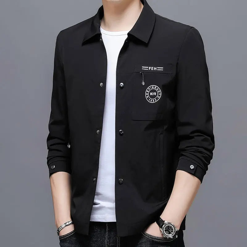 Mens Casual Lapel Top Wrinkle-free Mens Jacket style-haven-vwag8