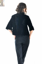 Navy Blue Genuine Mink Fur Jacket