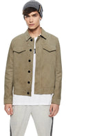 Suede Trucker Jacket (Sage)