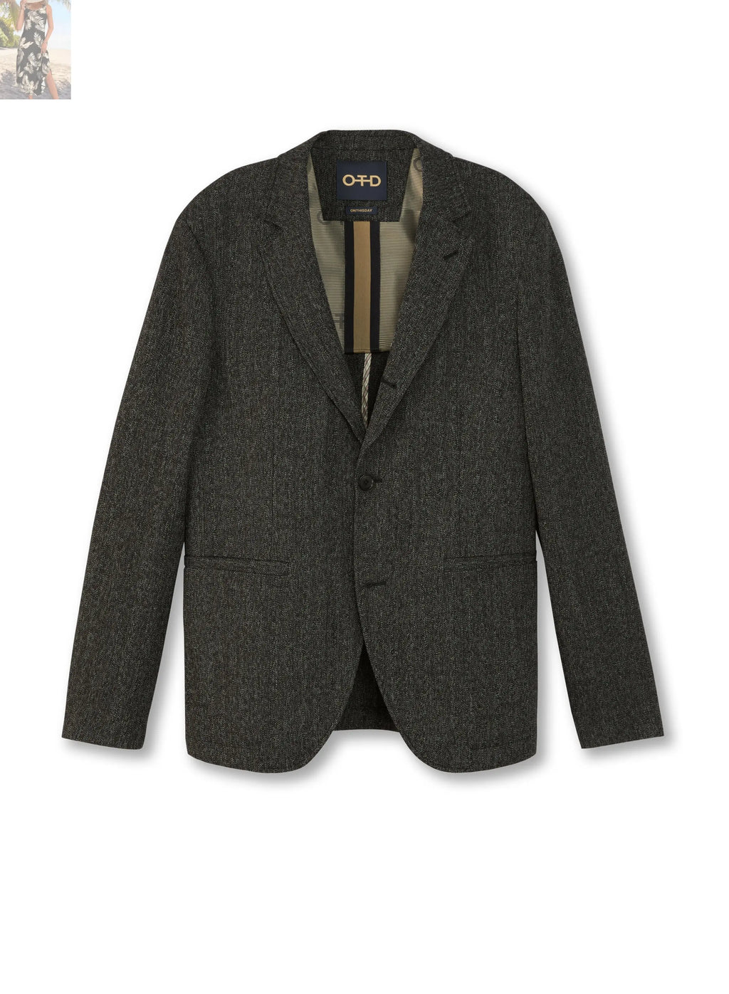 Herringbone Single-Breasted Jacket