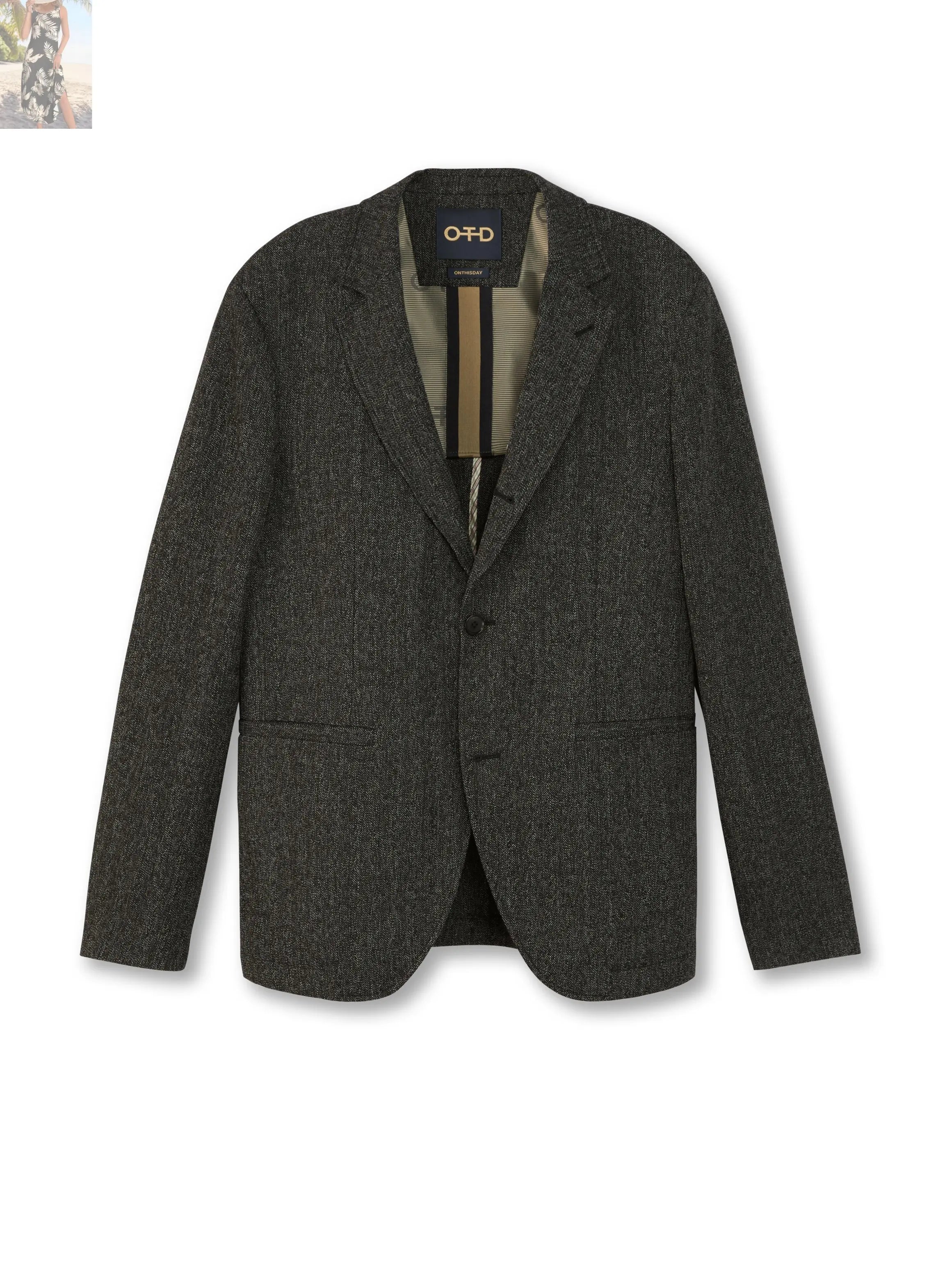 Herringbone Single-Breasted Jacket