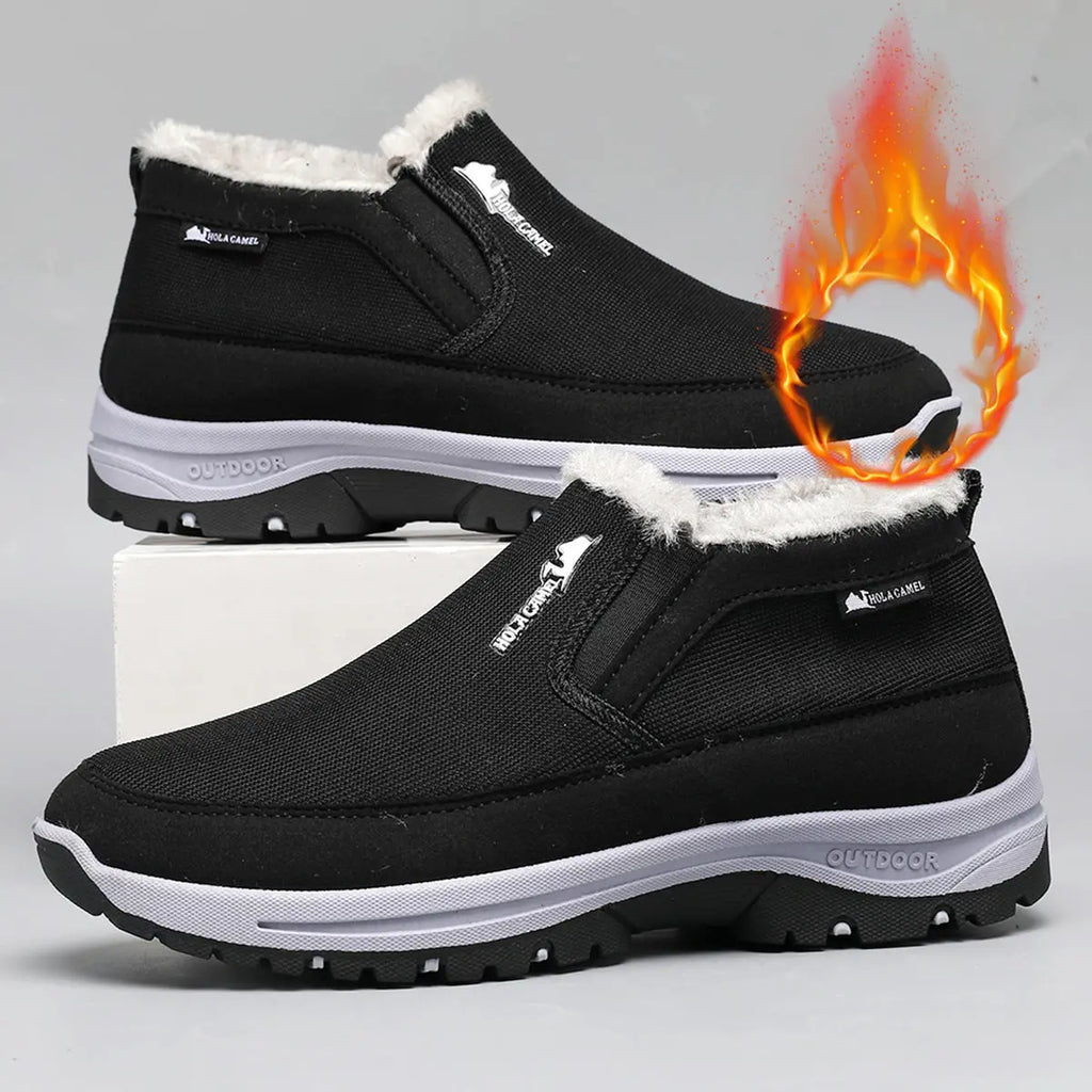 Mens Snow Boots With Non Slip Soles Fleece Lined Thick And Warm Cotton Shoes style-haven-vwag8