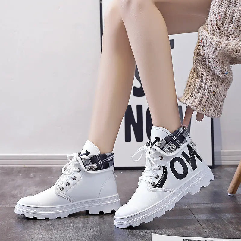 New All-match High-top Girls Canvas Short Boots Women's Shoes style-haven-vwag8