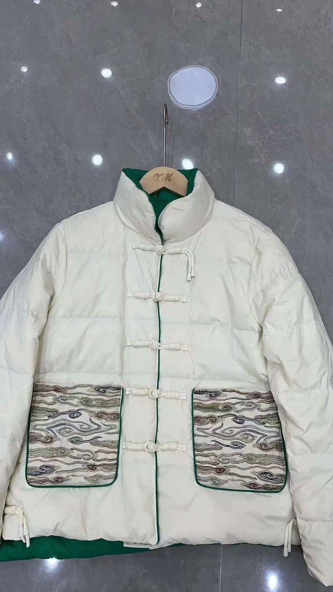 Women's Clothing Short Embroidery Down Jacket Women style-haven-vwag8