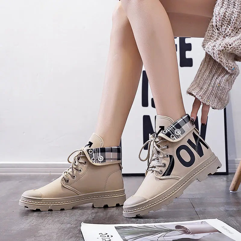 New All-match High-top Girls Canvas Short Boots Women's Shoes style-haven-vwag8