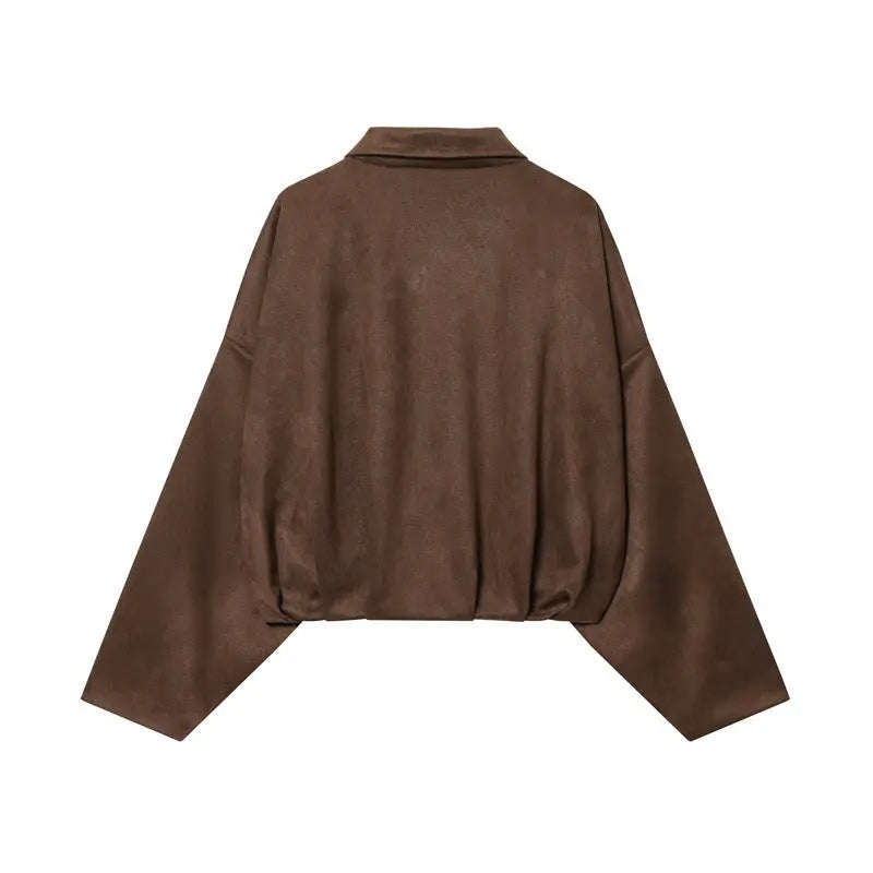 Suede Effect Bomber Jacket Coat Gear Hikes