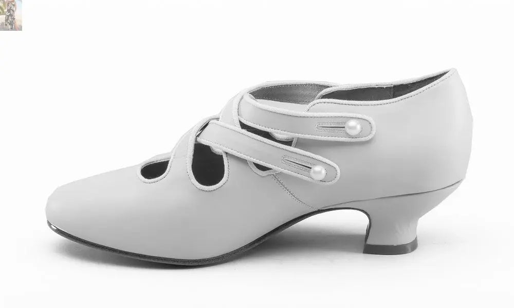 Astoria Edwardian Leather Shoes (Soft Ivory)