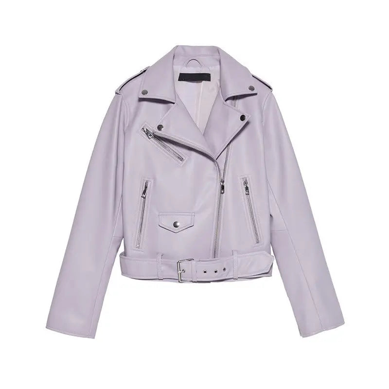 Women's Motorcycle Leather Jackets Autumn New style-haven-vwag8