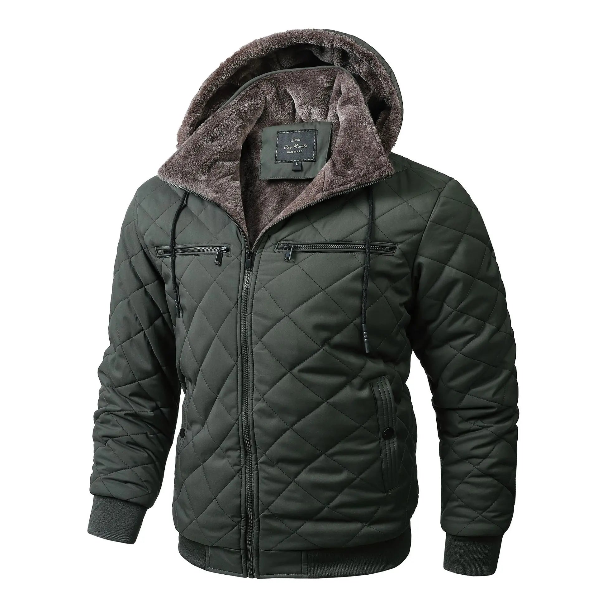 Men's Fleece-Lined Insulated Hooded Coat — Extended Sizes style-haven-vwag8