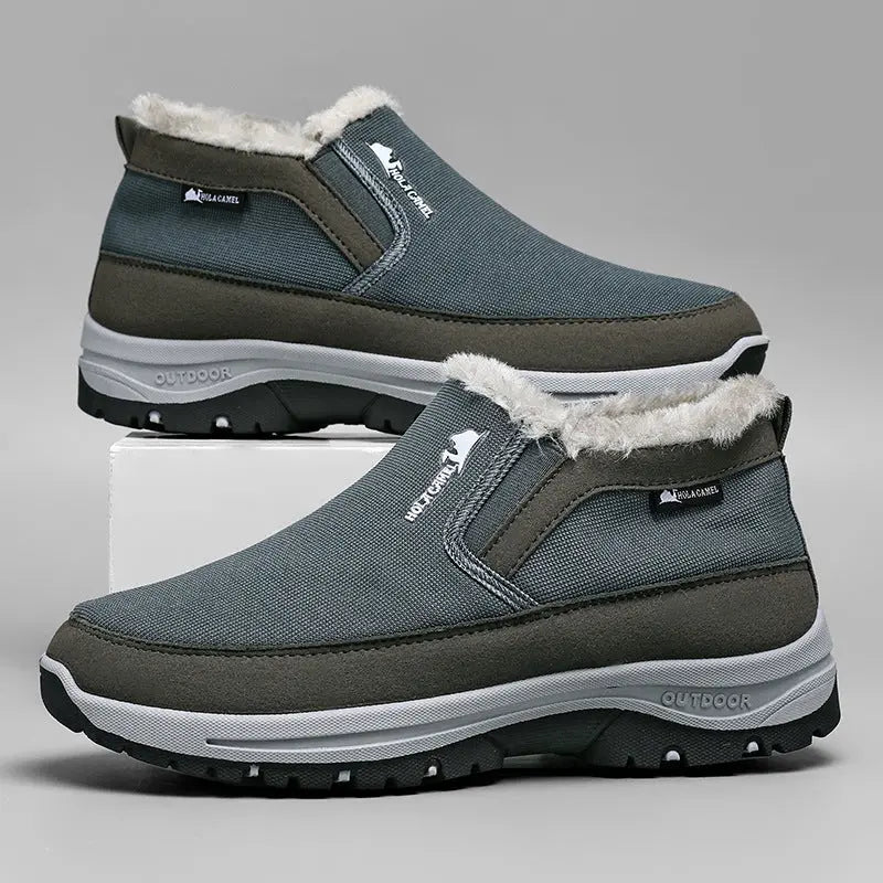 Mens Snow Boots With Non Slip Soles Fleece Lined Thick And Warm Cotton Shoes style-haven-vwag8