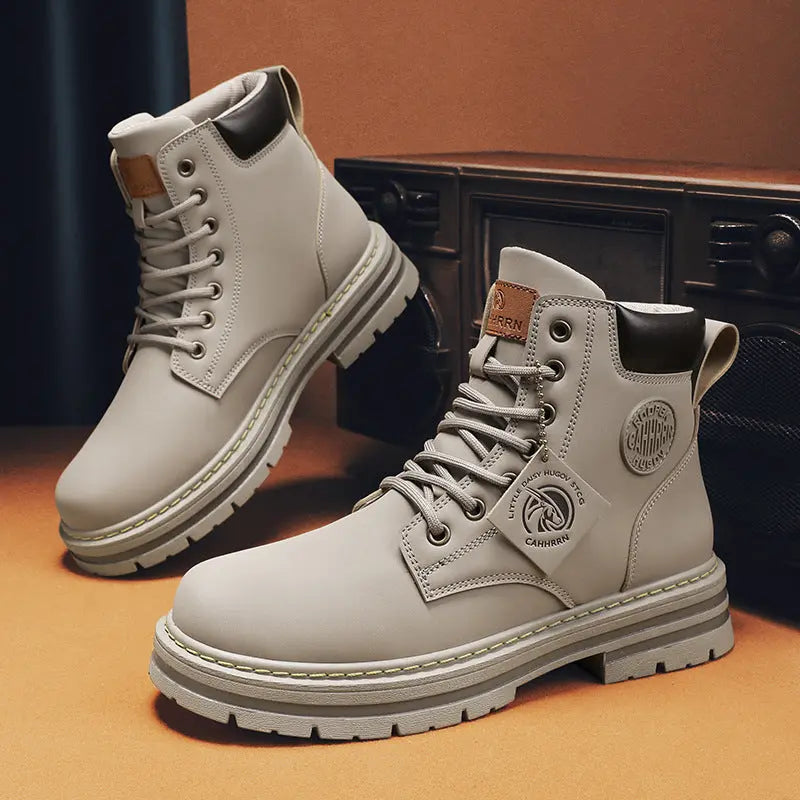 Mens Casual Biker High Top Martin Boots style-haven-vwag8
