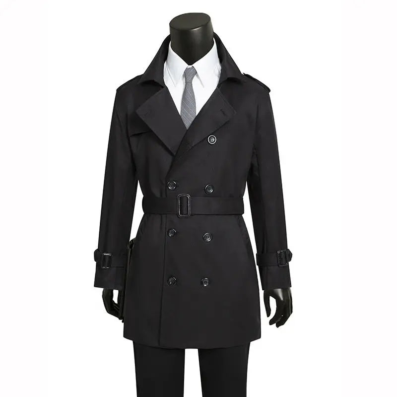 Men's British-Style Slim-Fit Trench Coat — Belted, Plus-Size style-haven-vwag8
