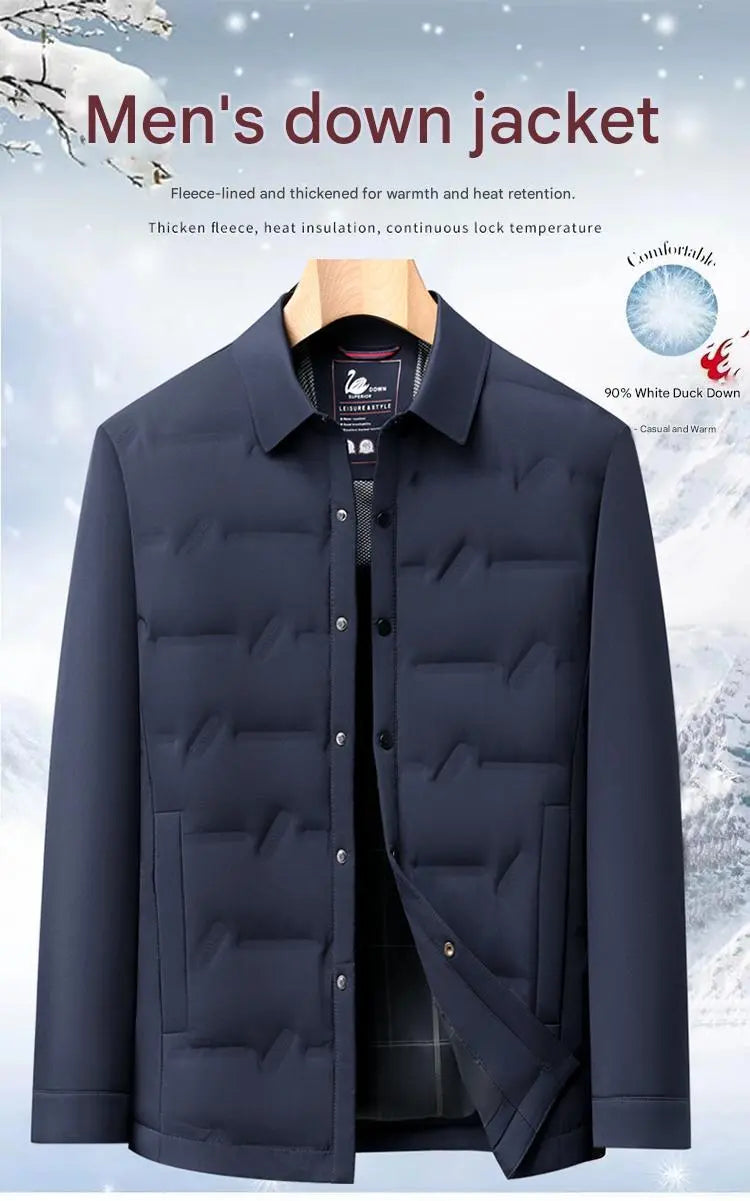 Men's Lightweight Short Down Jacket — Business Casual style-haven-vwag8