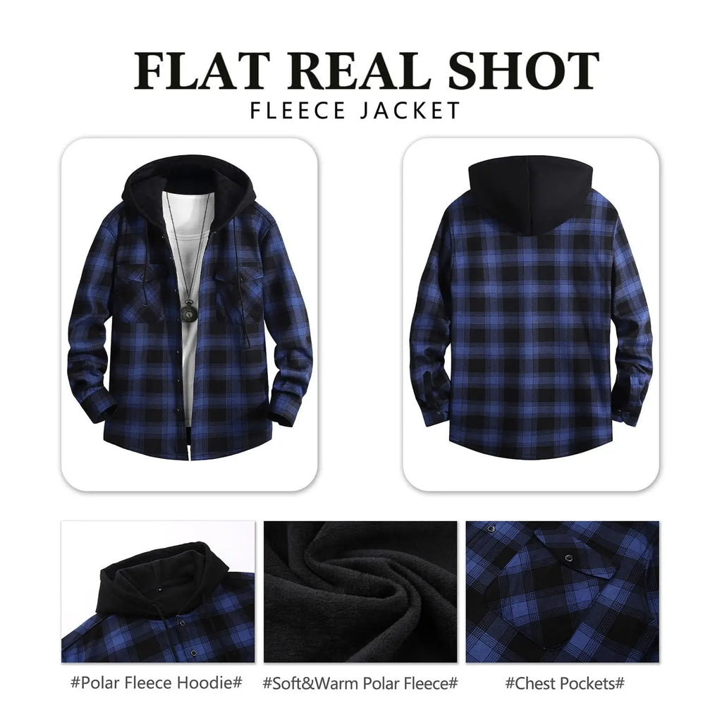 Men's Fleece-Lined Thickened Hooded Shirt style-haven-vwag8