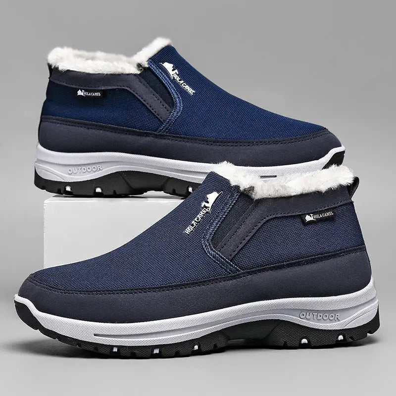 Mens Snow Boots With Non Slip Soles Fleece Lined Thick And Warm Cotton Shoes style-haven-vwag8