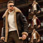 Men's Military Fleece Jacket with Fur Collar style-haven-vwag8
