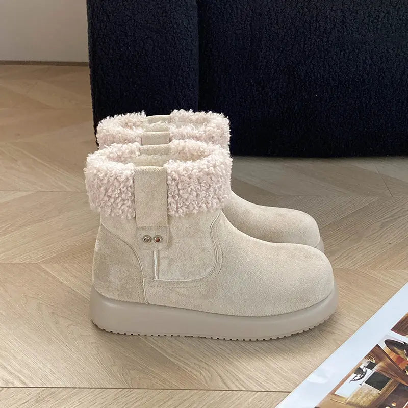 Womens Retro Warm Fuzzy Cotton Shoes style-haven-vwag8