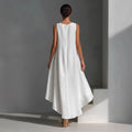 Women's Cotton-linen Irregular Sleeveless Dress style-haven-vwag8