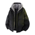 Men's Hooded Padded Fleece Jacket — Faux Two-Piece Design style-haven-vwag8