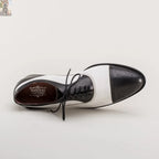 Dandy Men's Vintage Cap Toe Oxfords (Black/White)