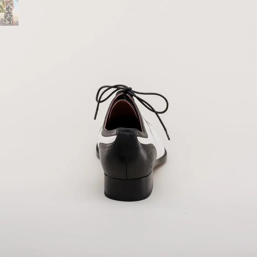 Dandy Men's Vintage Cap Toe Oxfords (Black/White)