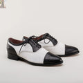 Dandy Men's Vintage Cap Toe Oxfords (Black/White)
