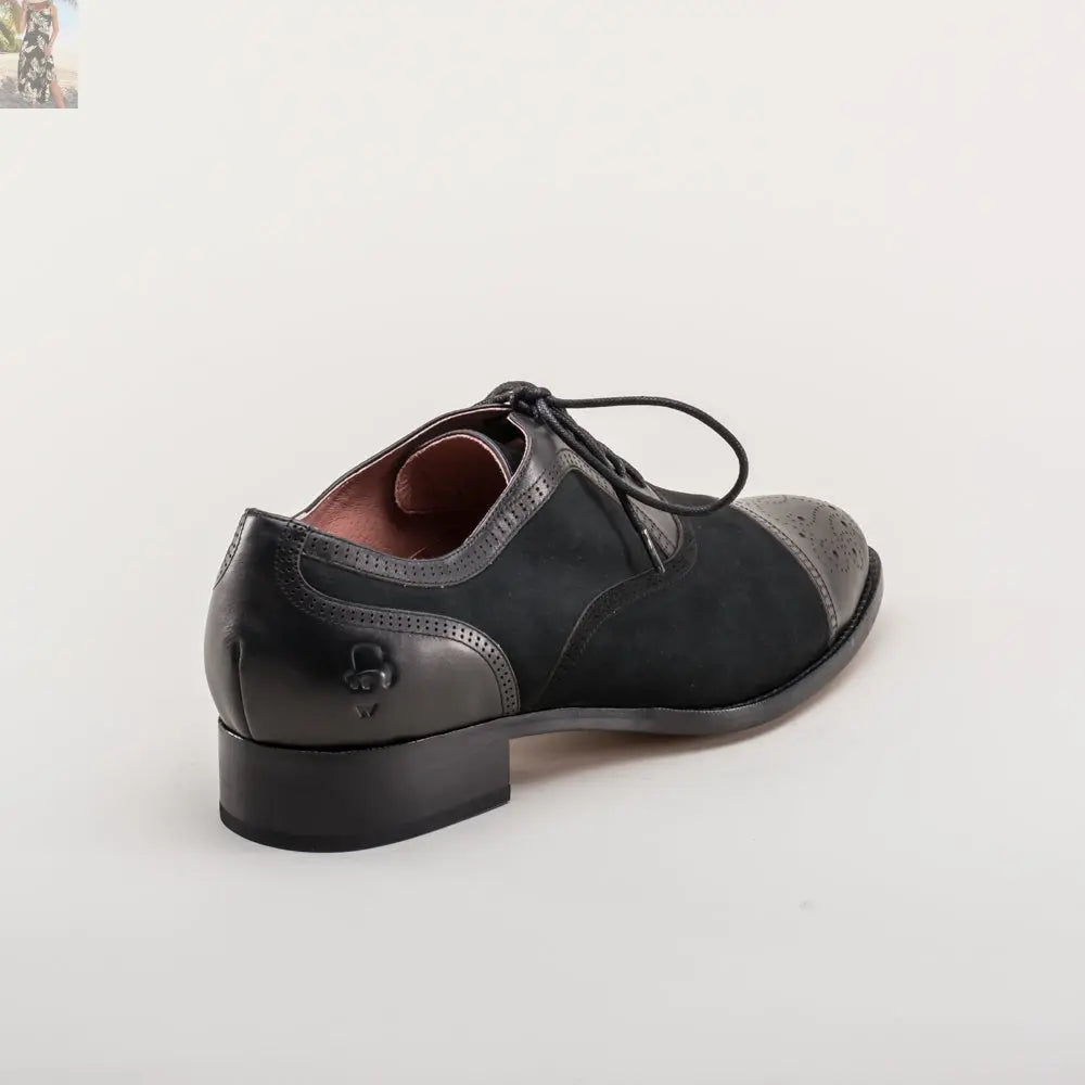 Dandy Men's Vintage Cap Toe Oxfords (Black)