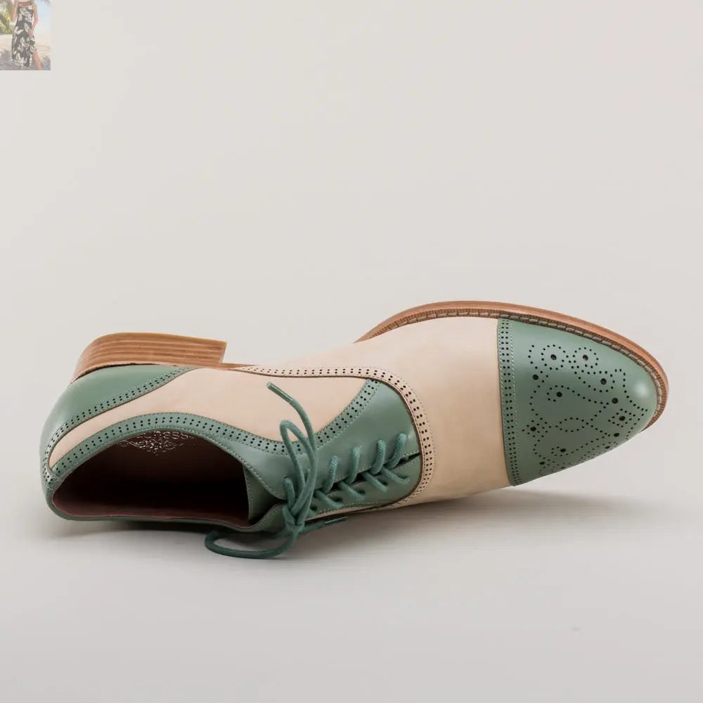 Dandy Men's Vintage Cap Toe Oxfords (Sage/Buff)