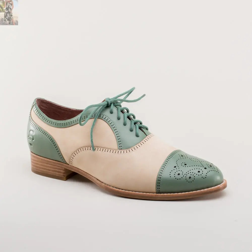 Dandy Men's Vintage Cap Toe Oxfords (Sage/Buff)