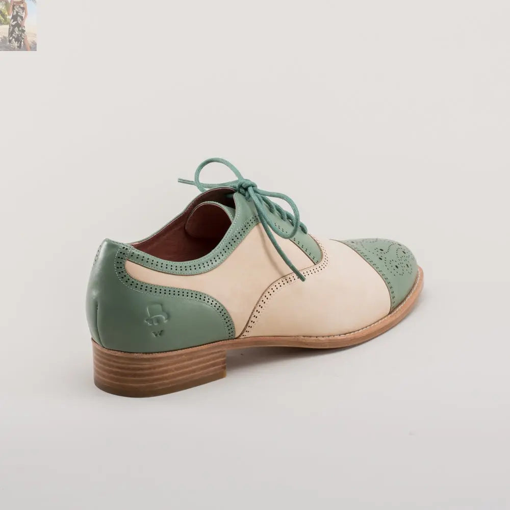 Dandy Men's Vintage Cap Toe Oxfords (Sage/Buff)