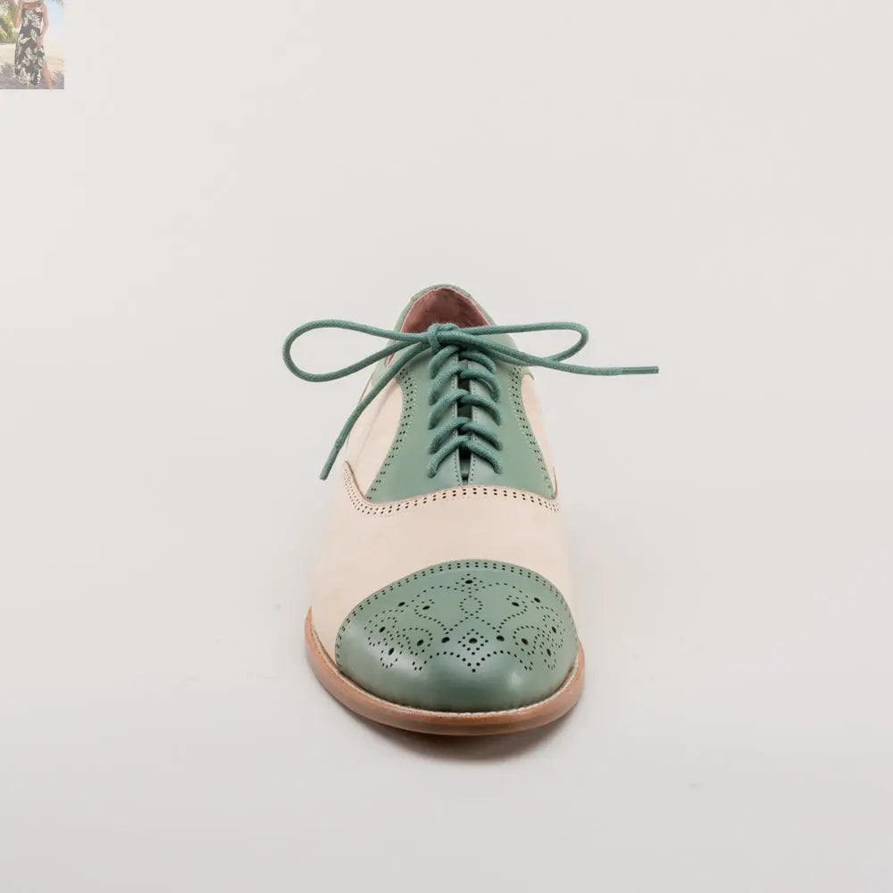 Dandy Men's Vintage Cap Toe Oxfords (Sage/Buff)