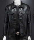 Male Premium Leather Utility Jacket Gear Hikes