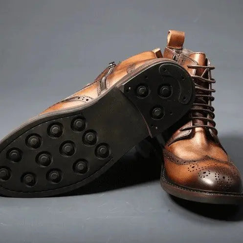 Mens Trendy Casual Thick-soled Leather Boots style-haven-vwag8