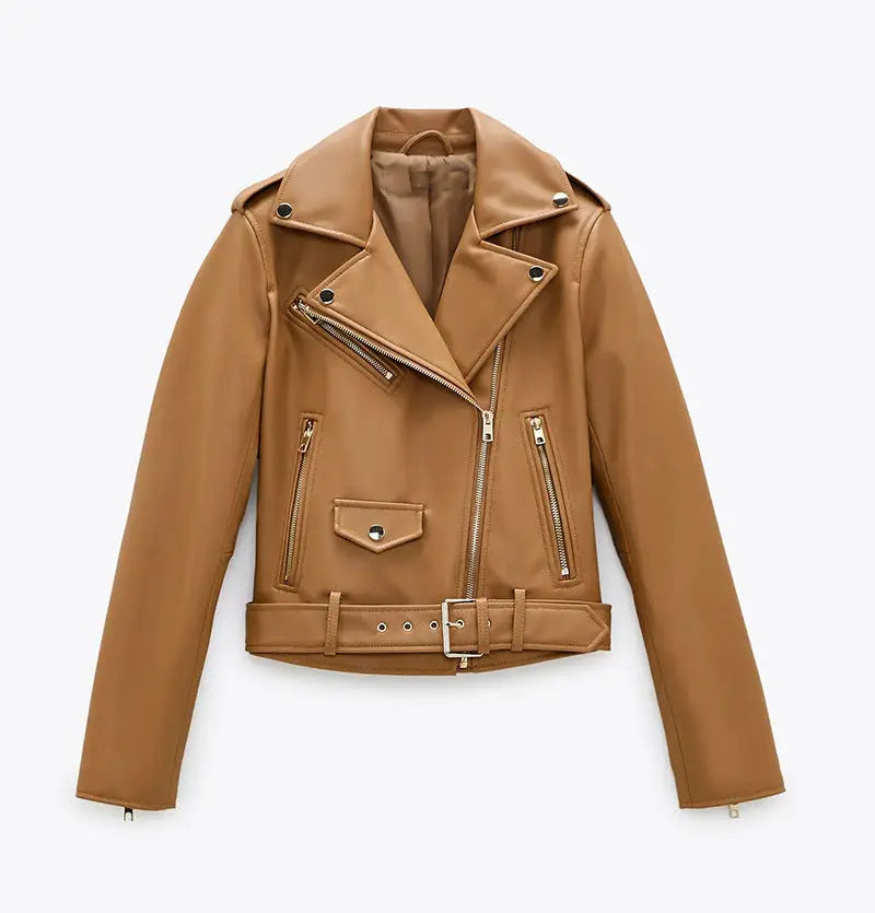 Women's Motorcycle Leather Jackets Autumn New style-haven-vwag8