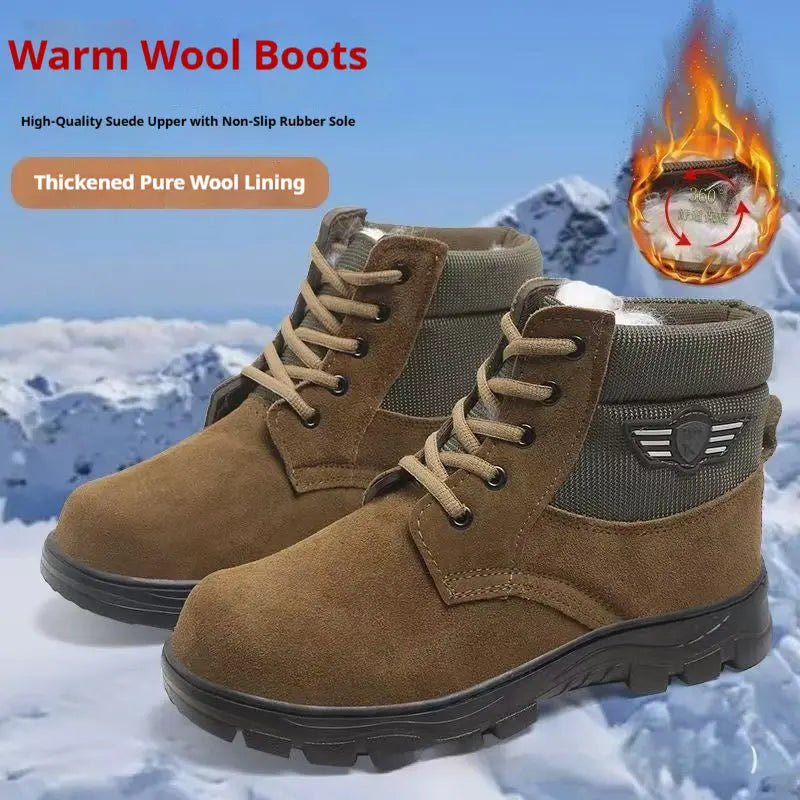 Mens Sheepskin-Trimmed Thermal Cotton Boots style-haven-vwag8