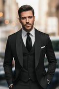 Expanded Black Three-Piece Suit - Full Model