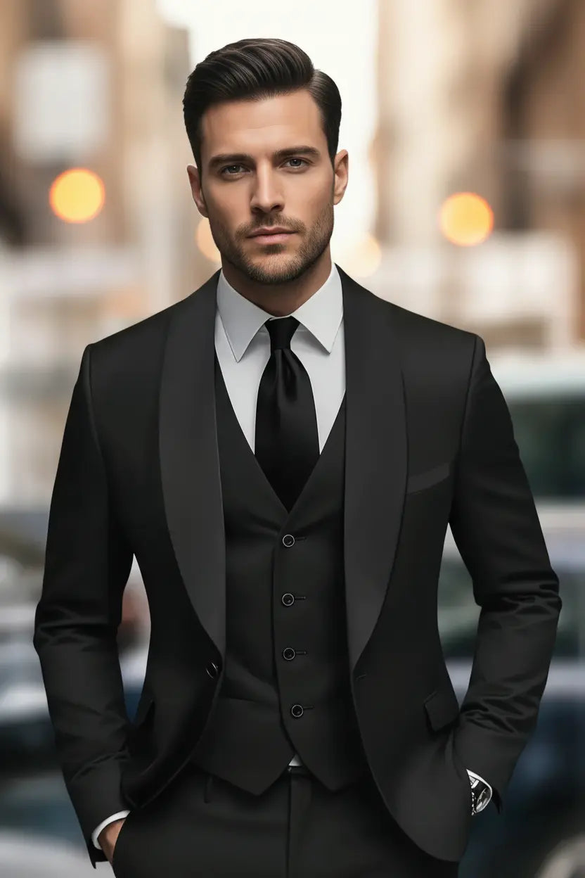 Expanded Black Three-Piece Suit v2 - Full Model