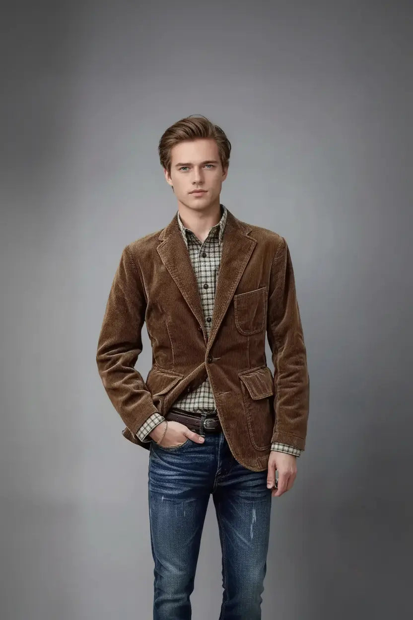 Expanded Brown Corduroy Blazer - Extra Space