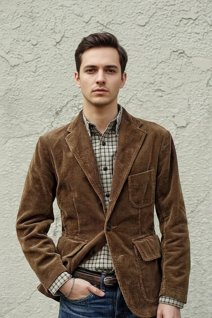 Expanded Brown Corduroy Blazer Stucco - Full Model