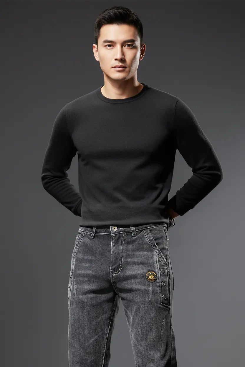 Expanded Dark Grey Jeans - Full Model