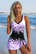 Expanded Lavender Floral Lace Swimdress