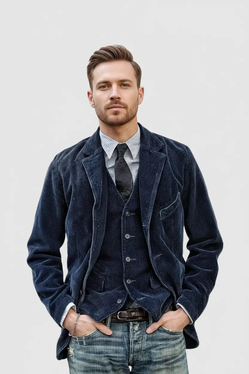 Expanded Navy Blue Blazer - Full Model