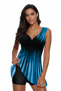Modlily Blue Wide Strap Colorful Print Swimdress Top - S Style Haven