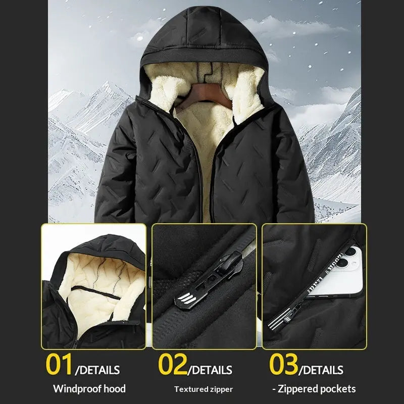 Men's Fleece-Lined Thickened Hooded Jacket style-haven-vwag8