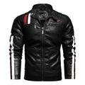 Mens Leather Jackets Motorcycle Stand Collar Gear Hikes