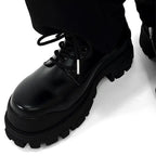 Thick Soled Men's British High-end Black Elevated Leather style-haven-vwag8