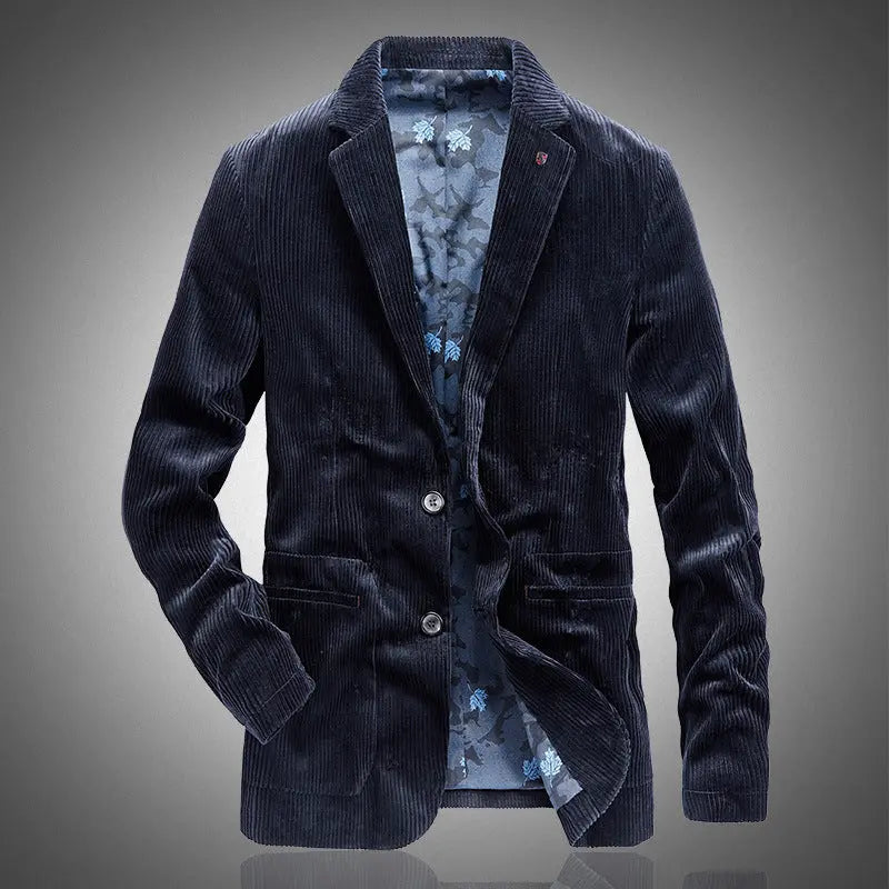 New Arrival Corduroy Retro Casual Mens Solid-Colored Suit Jacket style-haven-vwag8