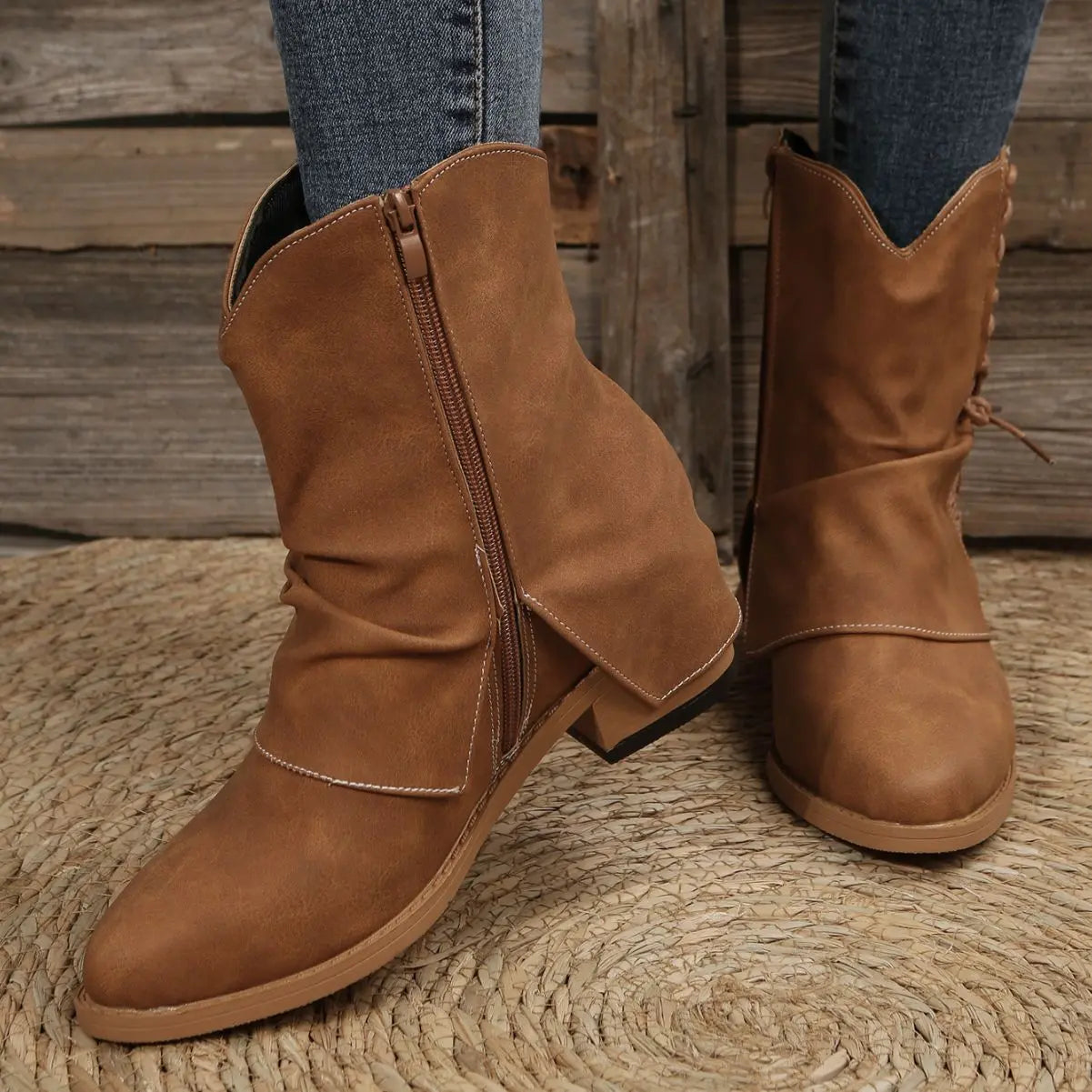 Women's Low-cut Round Head Dr Martens Boots style-haven-vwag8